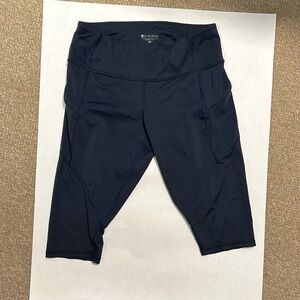 Athleta cropped leggings 14.5 inseam with pockets navy MP